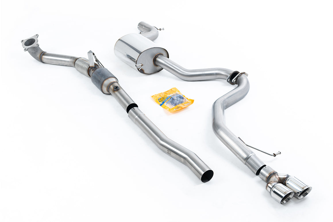 VW Jetta MK6 GLI 2.0T TSI - Resonated (Quieter) Turbo-Back Exhaust System with Hi-Flow Sports Catalyst & Twin Polished Tips