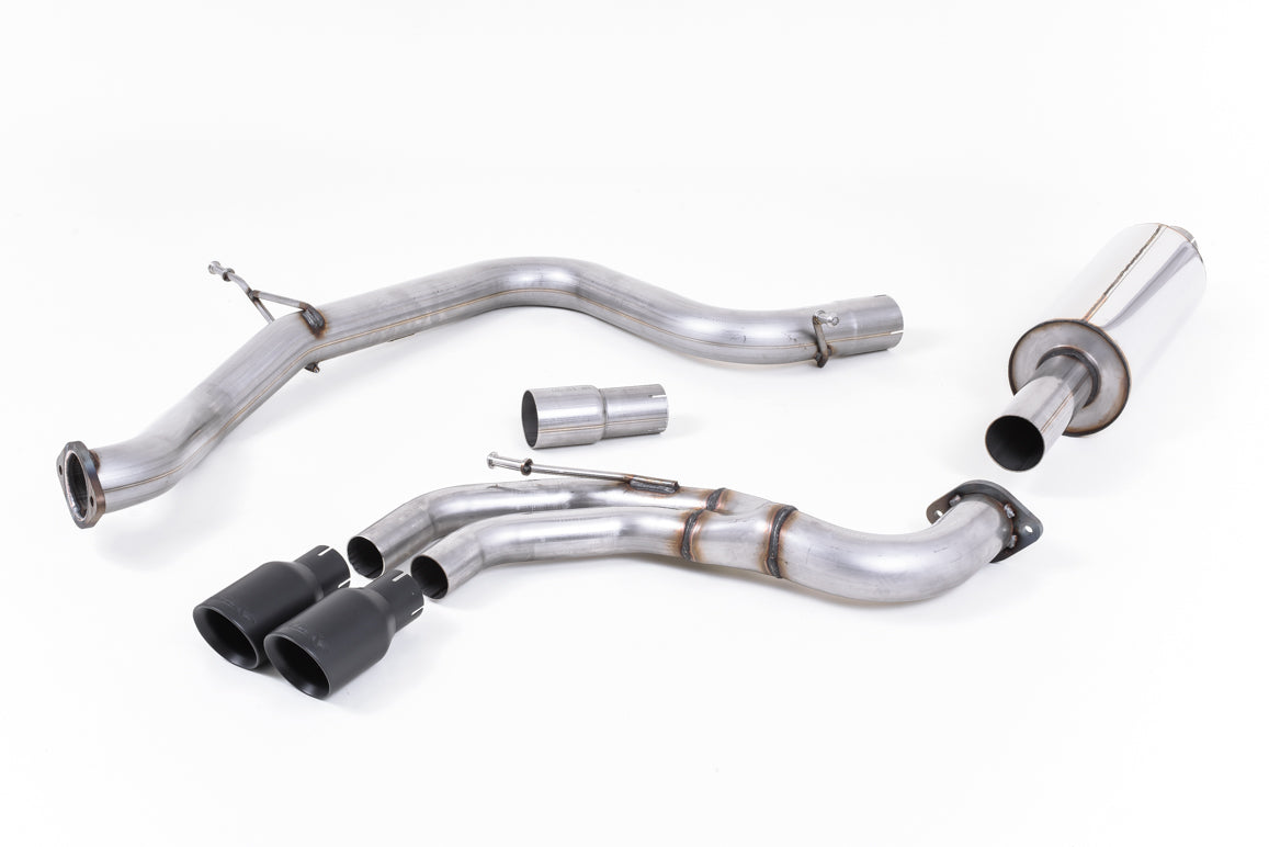 VW Golf GTI Mk7 - Resonated (Quieter) Cat-Back Exhaust System with Cerakote Black Tips