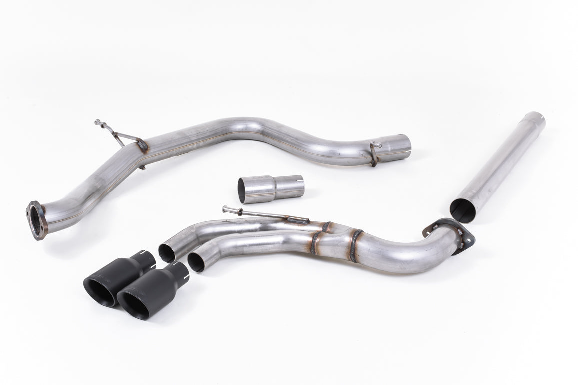 VW Golf GTD Mk7 - Non-Resonated (Louder) Cat-Back Exhaust System with Cerakote Black Tips