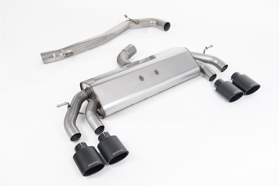 VW Golf R MK7.5 2.0 TSI 310ps (Non GPF Models & 76mm systems) - Non-Valved & Non-Resonated (Louder) Cat-Back Race Exhaust System with Cerakote Black Oval Tips
