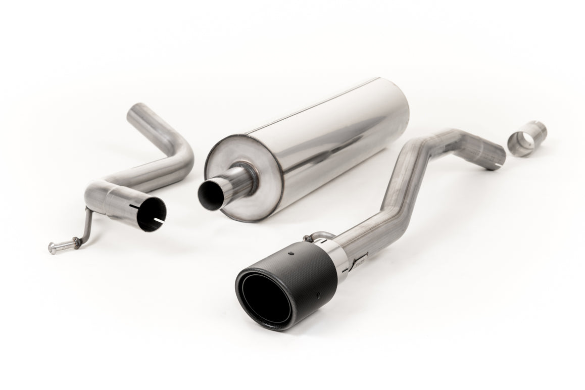 VW Up GTI 115ps & 1.0TSI 90ps - Resonated (Quieter) Cat-Back Exhaust System with JET-90 Carbon Trim