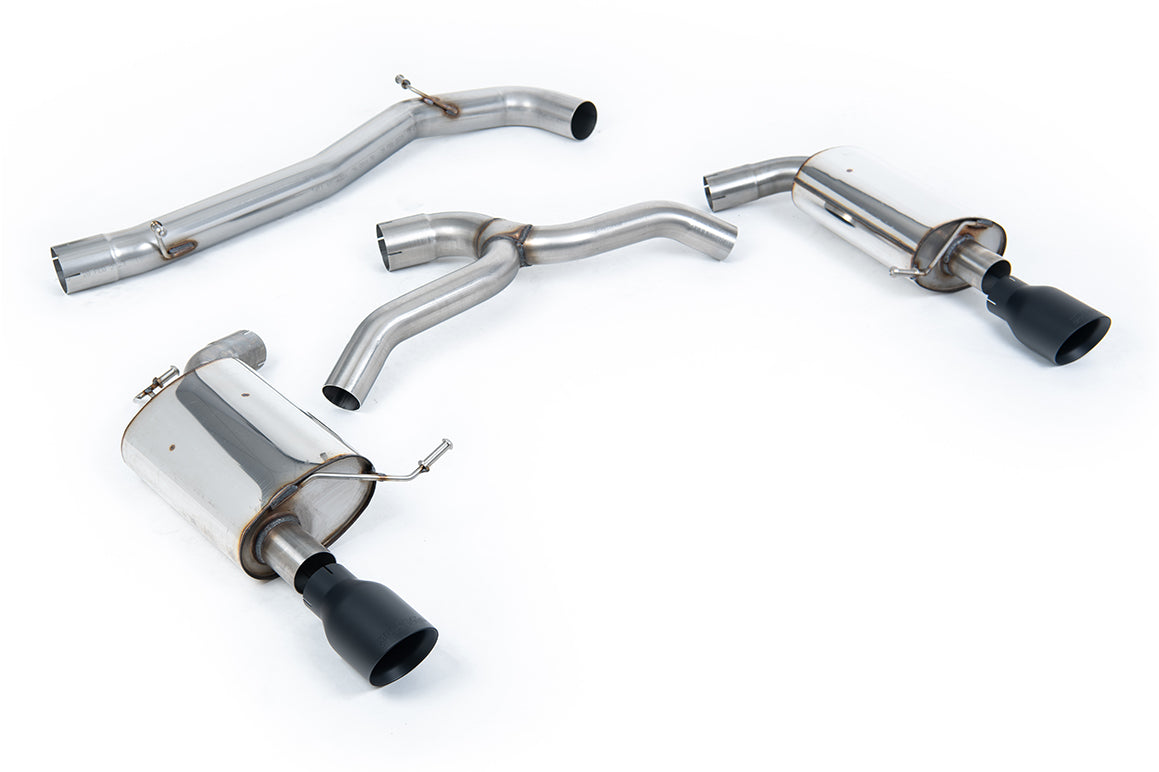 VW Golf 2.0TFSI Mk7 - Non-Resonated (Louder) Cat-Back Exhaust System with Cerakote Black GT-100 Trims