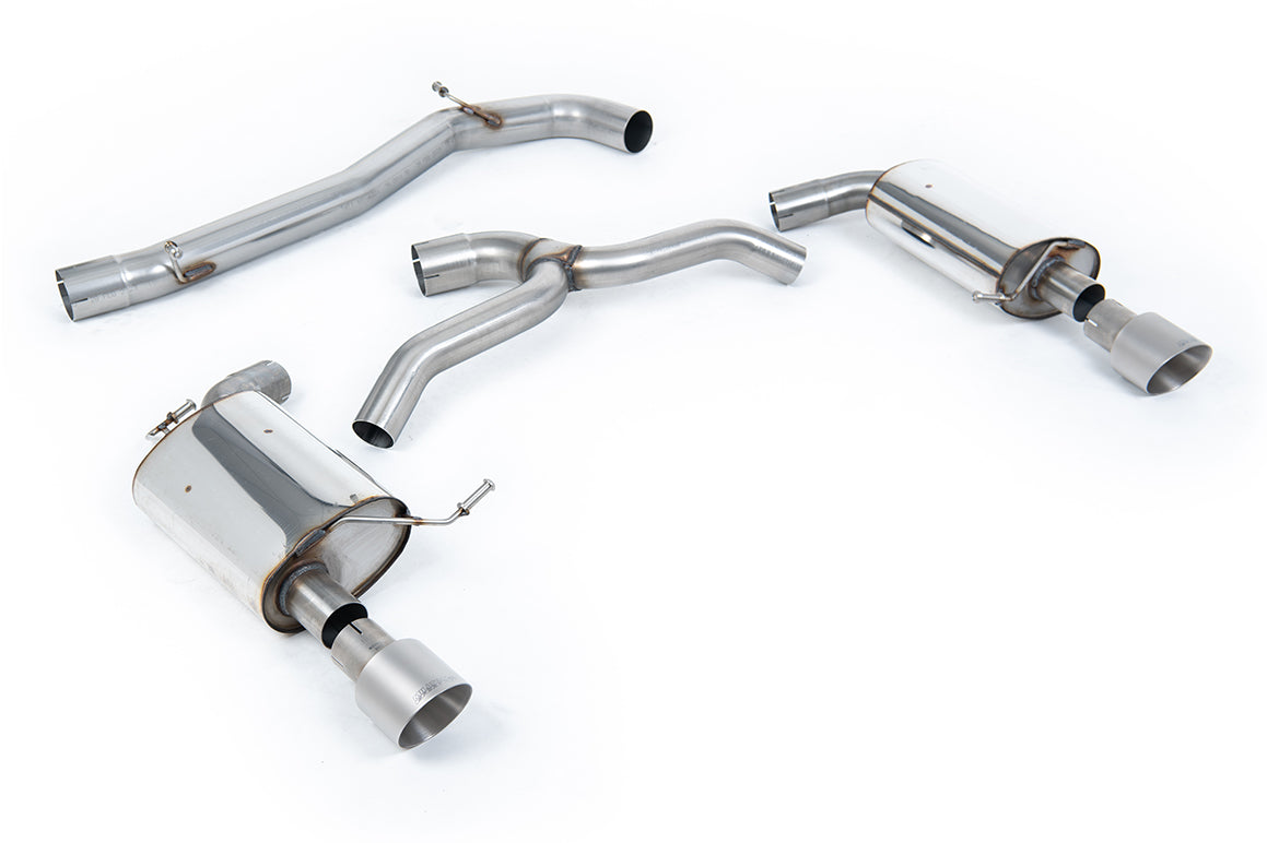 VW Golf 2.0TFSI Mk7 - Non-Resonated (Louder) Cat-Back Exhaust System with Titanium GT-100 Trims
