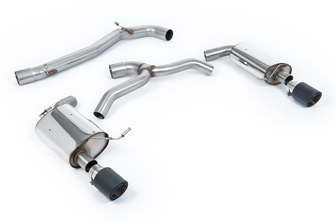 VW Golf 2.0TFSI Mk7 - Non-Resonated (Louder) Cat-Back Exhaust System with Carbon Jet-100 Trims