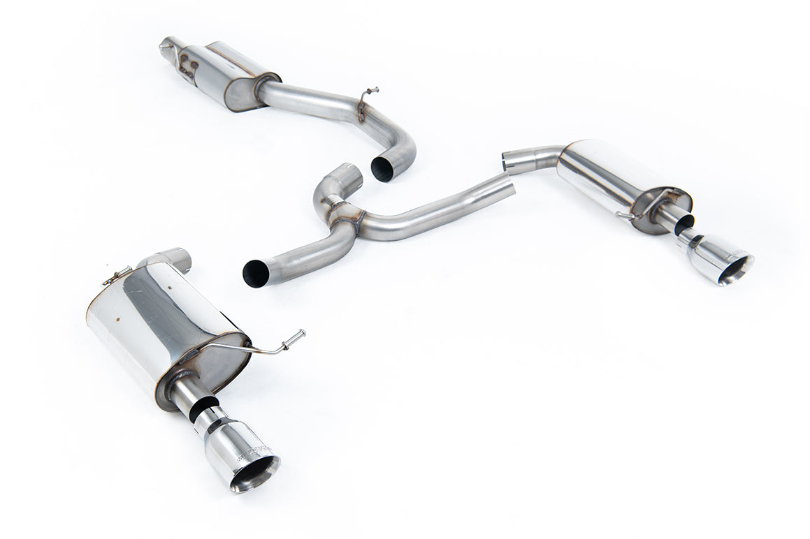 VW Golf 2.0TFSI Mk7 - Resonated (Quieter) Cat-Back Exhaust System with Polished GT-100 Trims