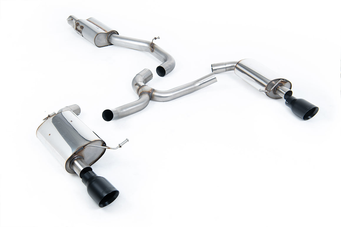 VW Golf 2.0TFSI Mk7 - Resonated (Quieter) Cat-Back Exhaust System with Black Cerakote GT-100 Trims