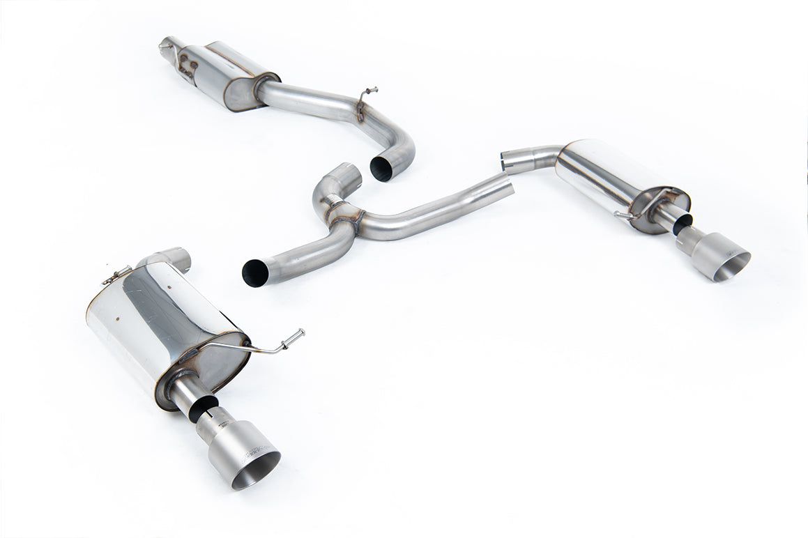 VW Golf 2.0TFSI Mk7 - Resonated (Quieter) Cat-Back Exhaust System with Titanium GT-100 Trims