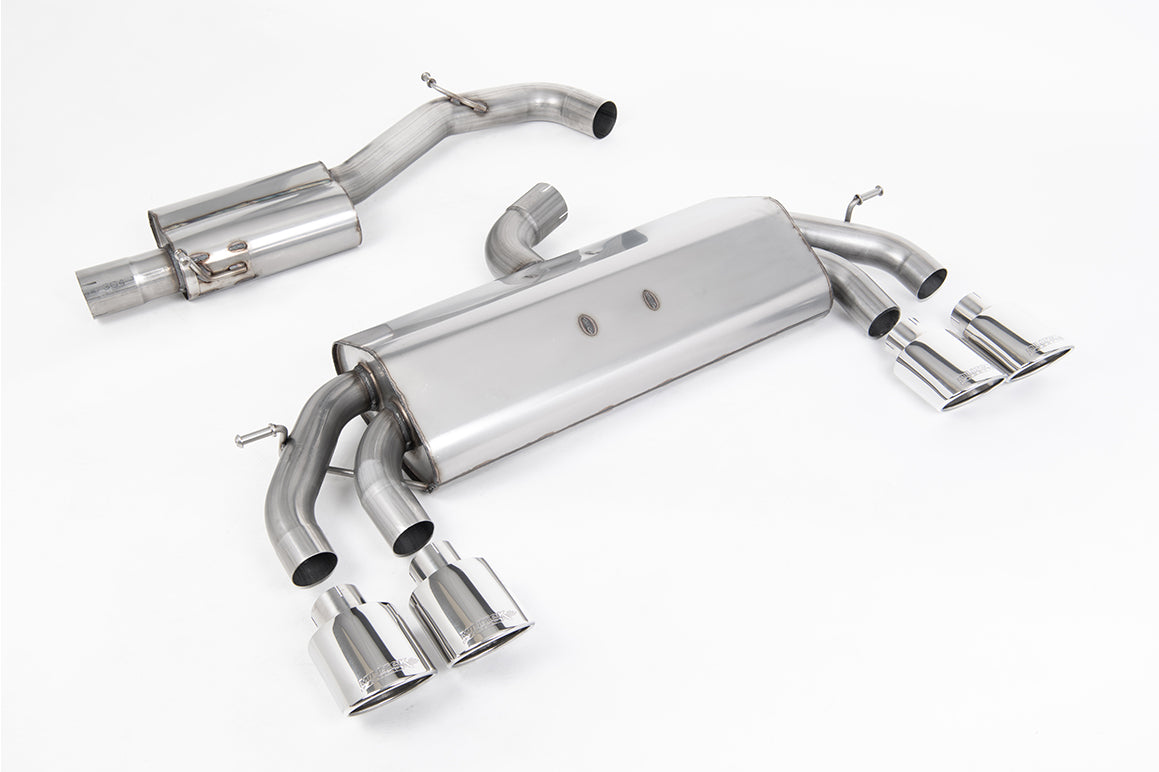 VW Golf R MK7.5 2.0 TSI 310ps (Non GPF Models & 76mm systems) - Non-Valved & Resonated (Quieter) Cat-Back Race Exhaust System with Polished Oval Tips