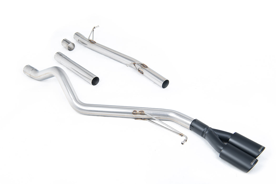 VW T6 LWB 2.0TSI Petrol - Non-Resonated (Louder) Cat-Back Exhaust System with Twin Cerakote Black Oval Outlets