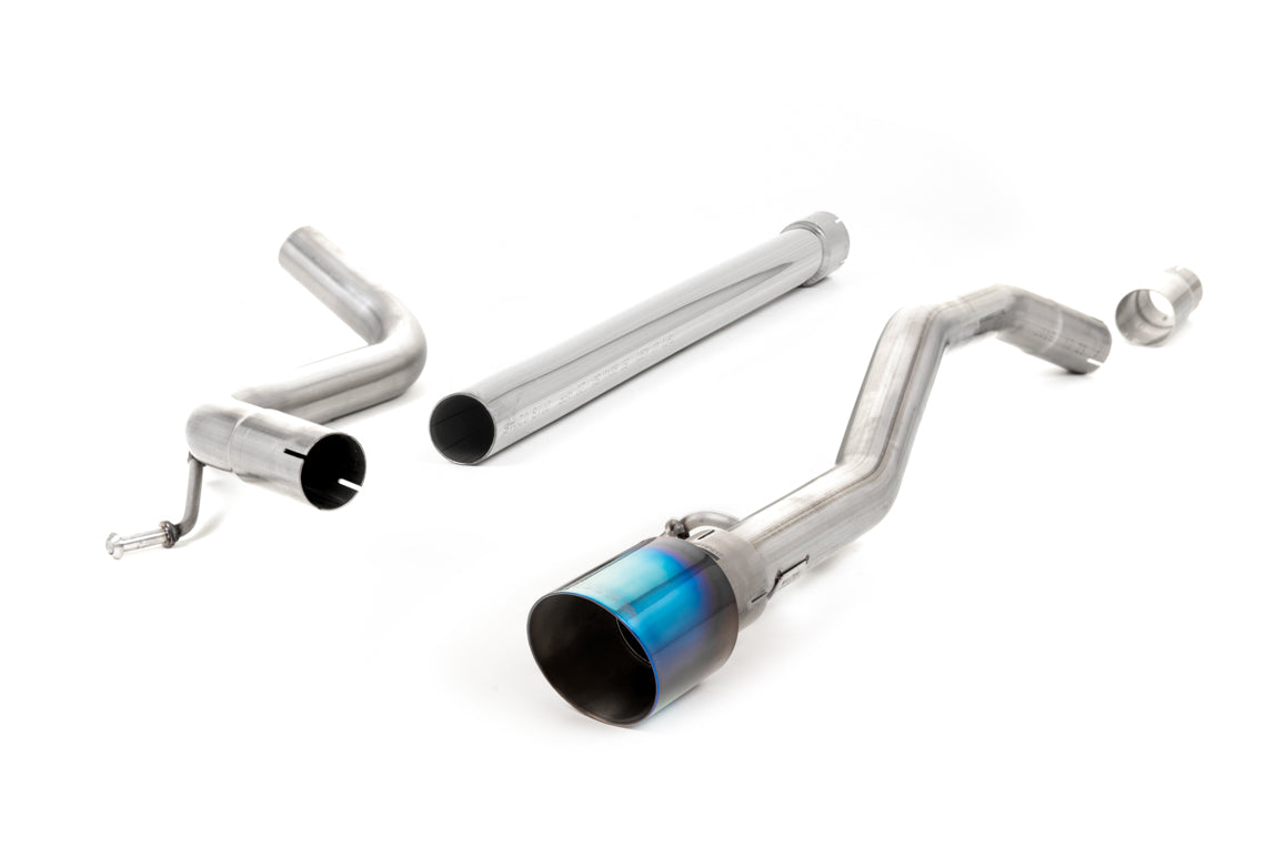 VW Up GTI 115ps & 1.0TSI 90ps - Non-Resonated (Louder) Cat-Back Exhaust System with GT-90 Burnt Titanium Trim