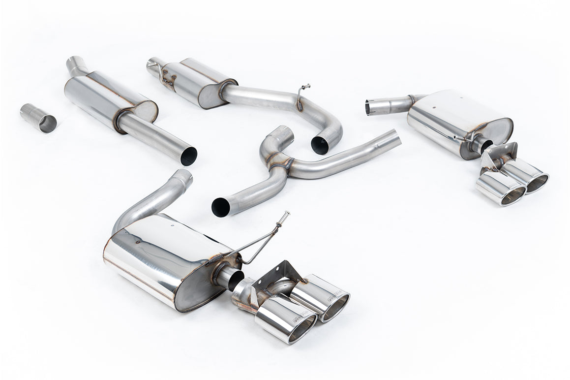 VW Golf R Mk7.5 Estate - Resonated (Quieter) Cat-Back Exhaust System with Polished Quad Oval Tips