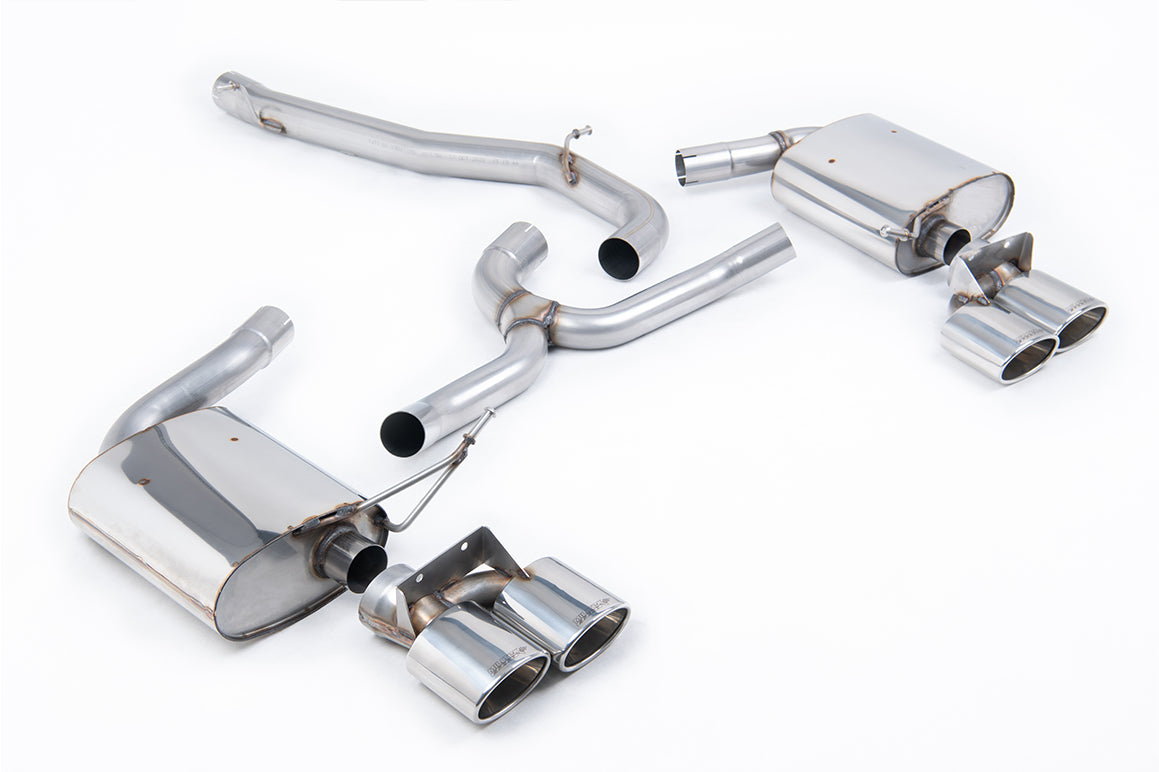 VW Golf R Mk7.5 Estate - Non-Resonated (Louder) Cat-Back Exhaust System with Polished Quad Oval Tips
