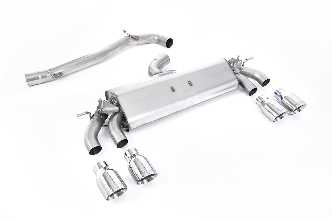 VW Golf MK7.5 R 2.0 TSI 300ps/310ps (76mm Systems) - Non-resonated (louder) GPF/OPF Back Exhaust System with Polished GT-100 Round Tips