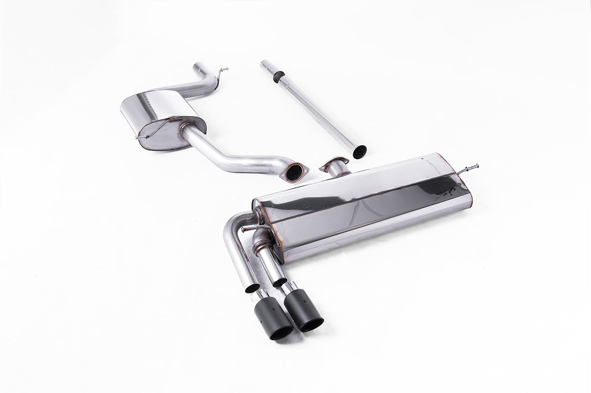 VW Golf MK7.5 1.5TSI Evo GT & R-Line - Resonated (Quieter) Cat Back Exhaust System with Carbon Trims (GTD Twin Outlet Style)