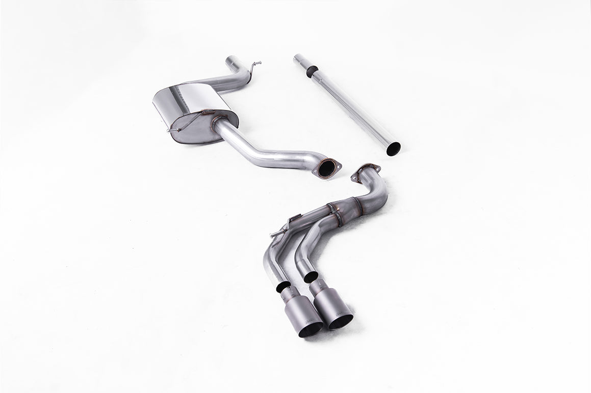 Seat Leon FR 1.8 TSI & VW Golf MK7.5 1.5TSI - Non-Resonated (Louder) Cat-Back Exhaust System with Titanium Trims (GTD Style)