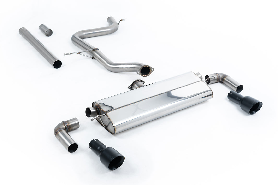 VW Golf MK7.5 1.5TSI Evo GT & R-Line - Non-Resonated (Louder) Cat-Back Exhaust System with Cerakote Black Trims (GTI Style)