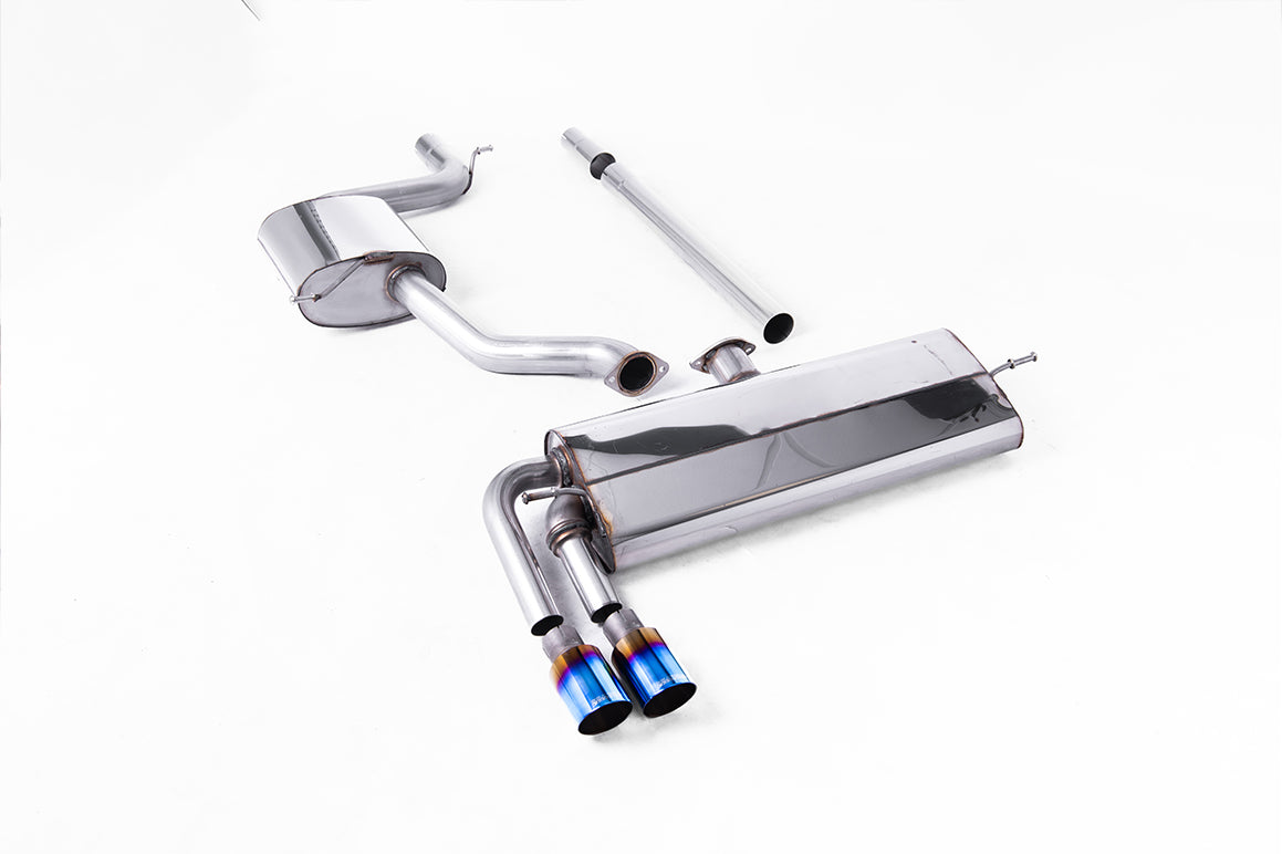VW Golf MK7.5 1.5TSI Evo GT & R-Line - Resonated (Quieter) Cat-Back Exhaust System with Burnt Titanium Trims (GTD Style)