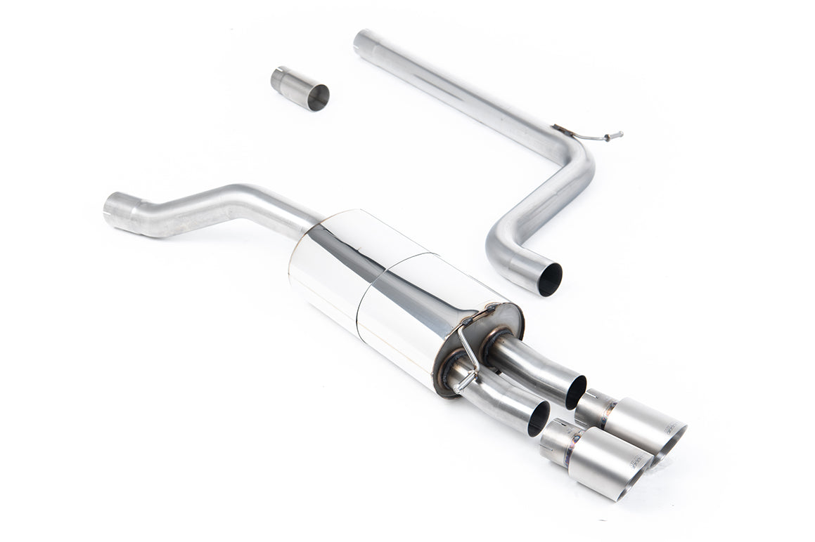 VW Polo GTI 2.0 TSI (AW - 5 Door/Non GPF Models) - Non-Resonated (Louder) Cat-Back Exhaust System with Titanium GT-90 Trims