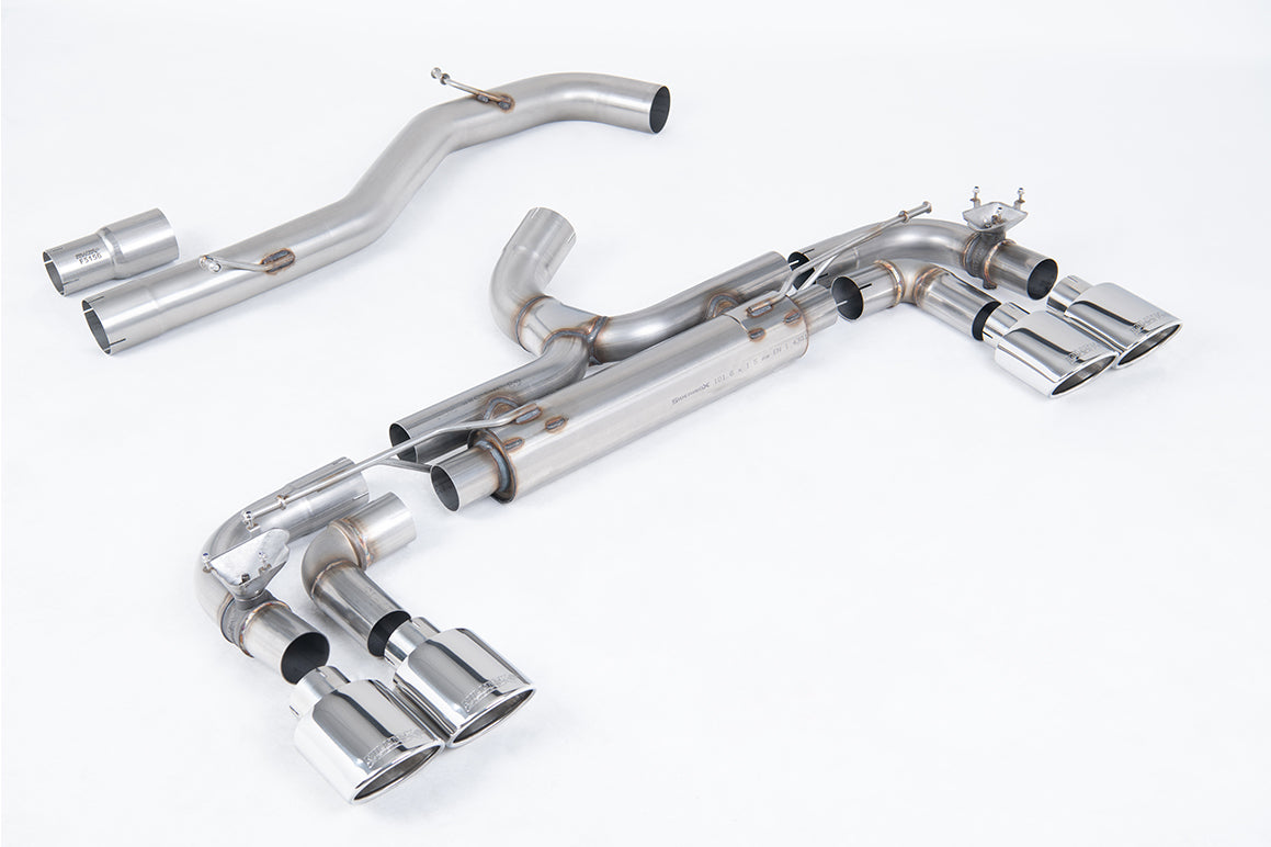 VW Golf R MK7 - 80mm Race Cat-back with Polished Ovals (Non-Resonated - Loudest)