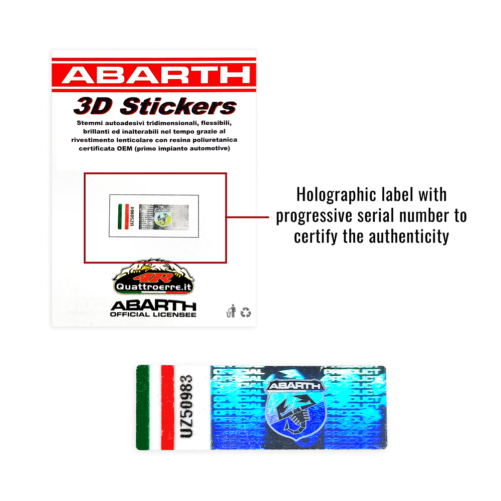 Abarth 3D Scorpione Sticker Black Style 120mm
