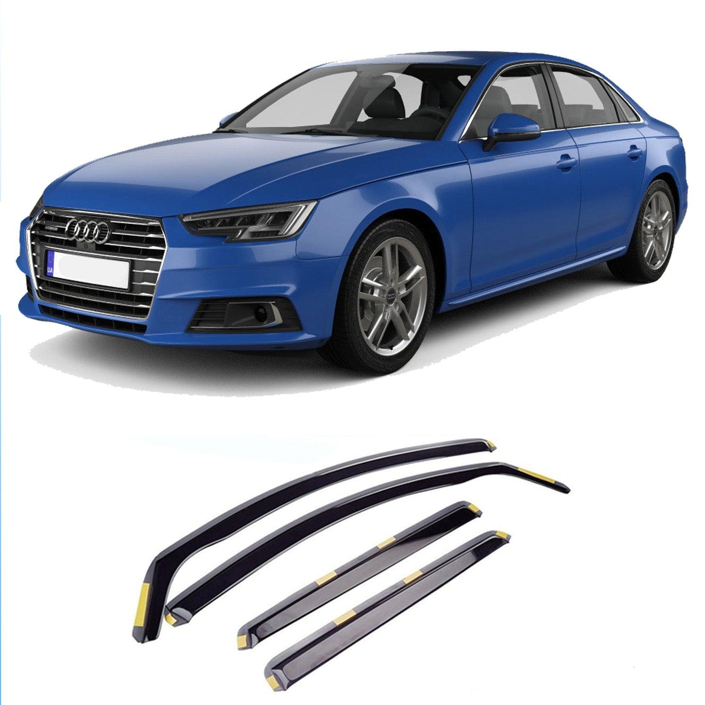Audi A4 B9 2016+ STX Dark Smoke 4PC Internal Wind Deflectors - TMC Motorsport