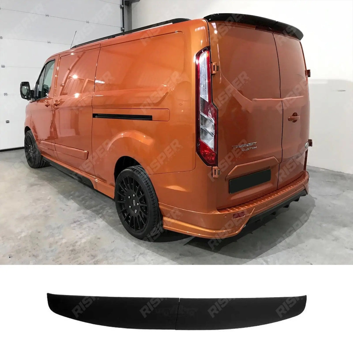 Barn Door Rear Spoiler In Gloss Black For Ford Transit Custom 2012-2024