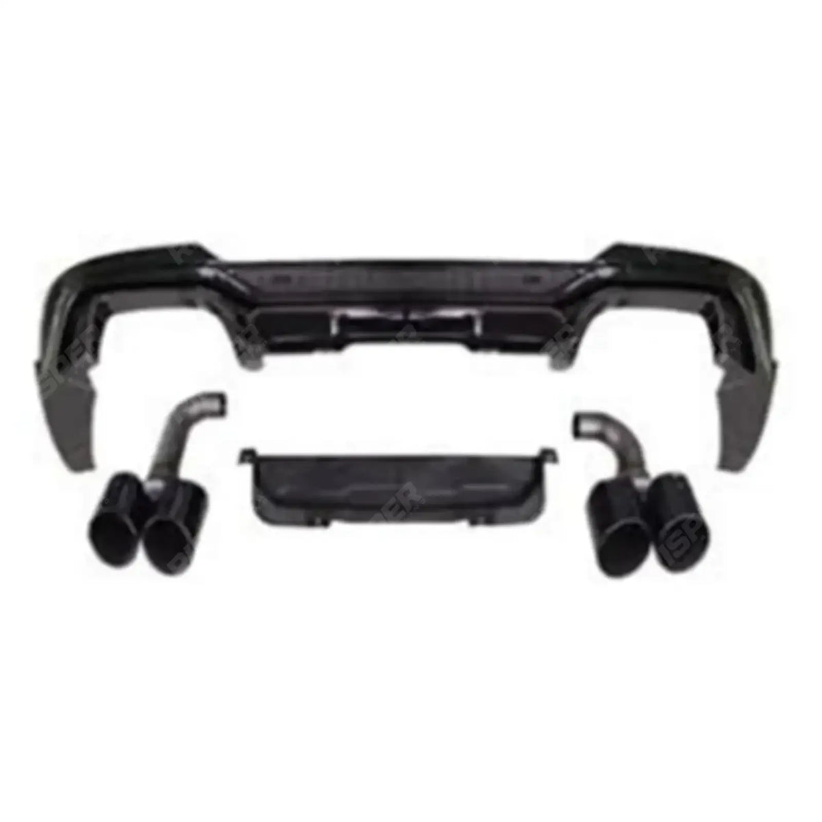 Black Knight Rear Diffuser In Gloss Black (With Exhaust Tips) For BMW X4 G02 PRE LCI 2018-2022