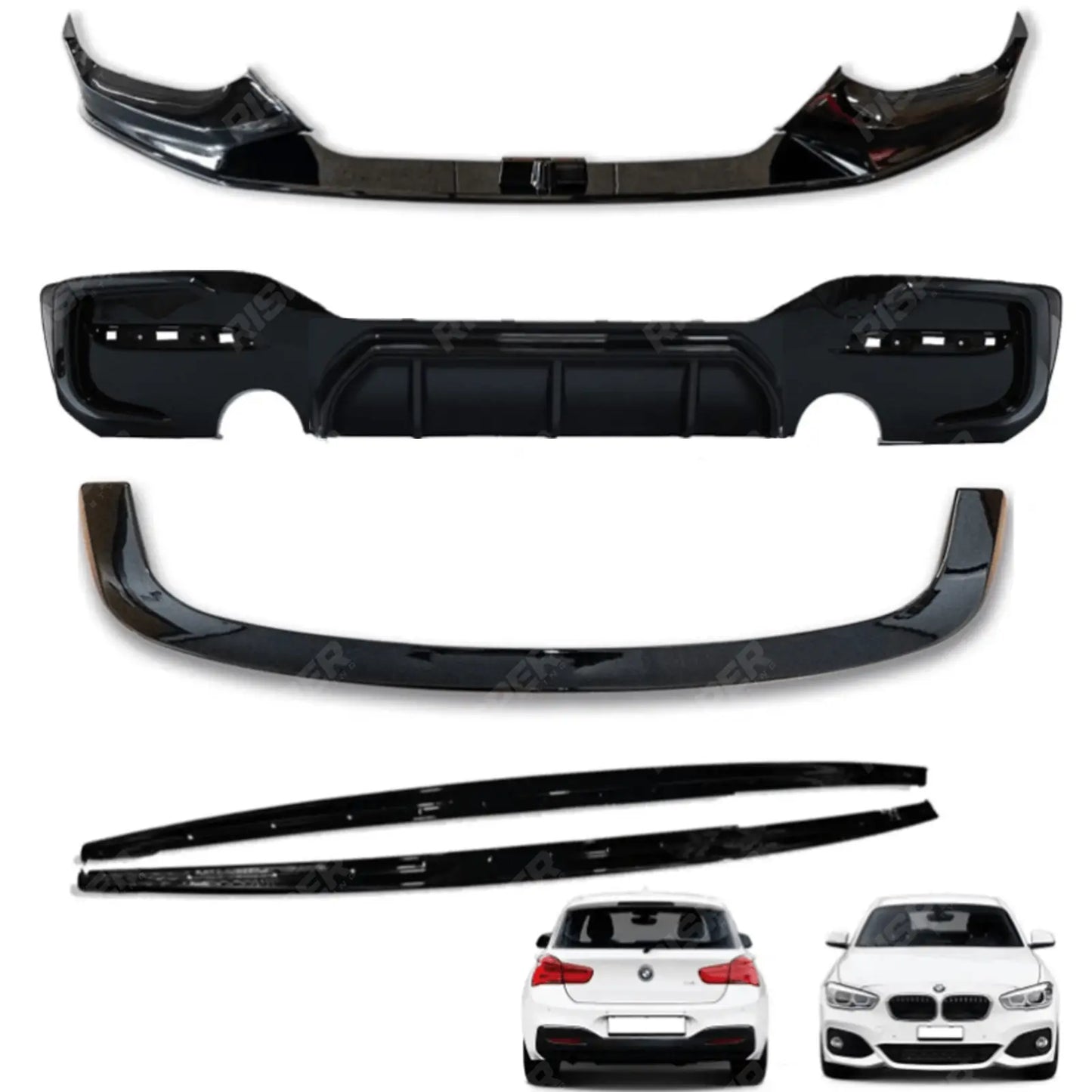BMW 1 Series LCI M Sport F20 F21 2015-2019 Gloss Black Full Aero Body Kit - Diffuser 0____0