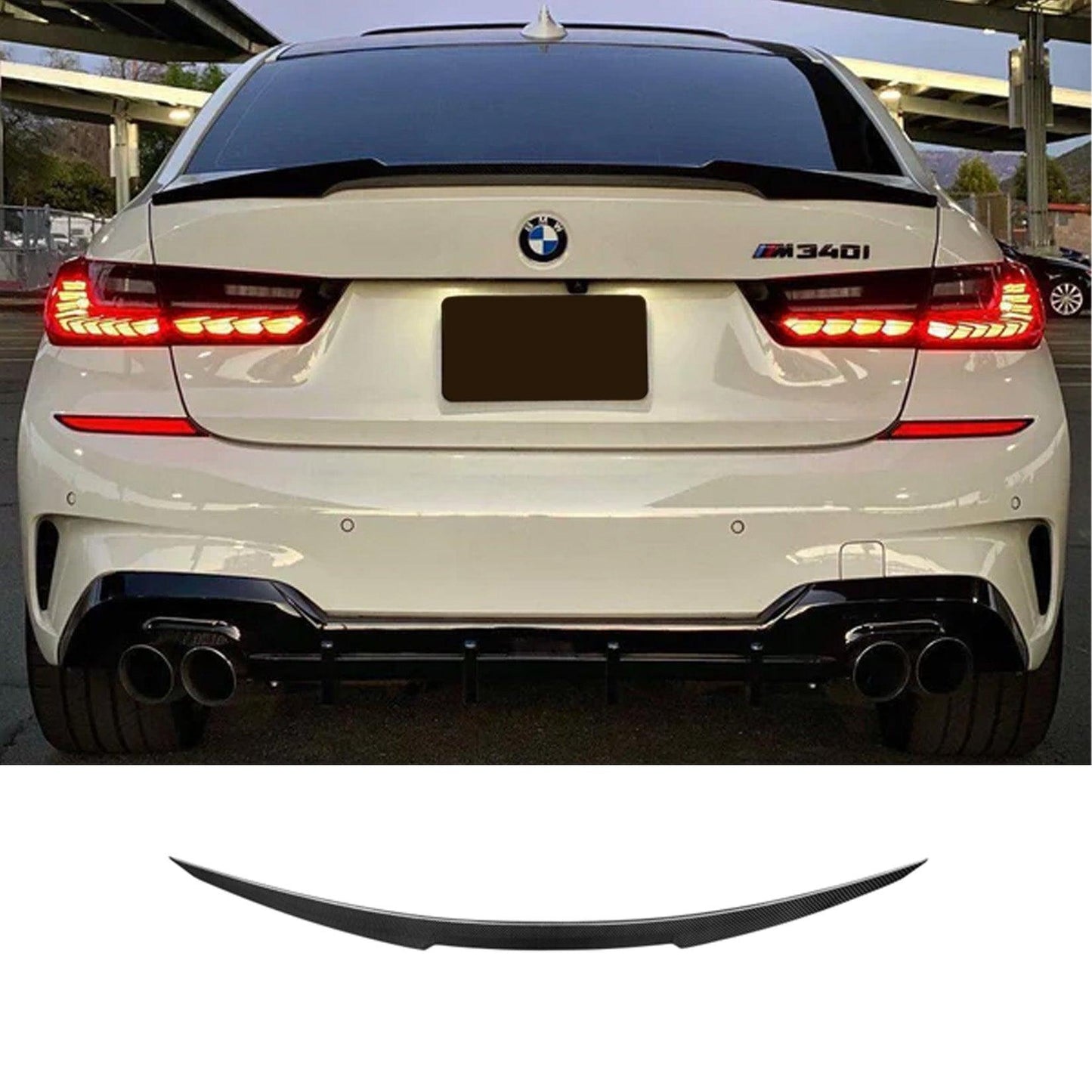 BMW 3 Series G20 2018+ G80 M3 Gloss Black M3 Style Rear Spoiler - TMC Motorsport