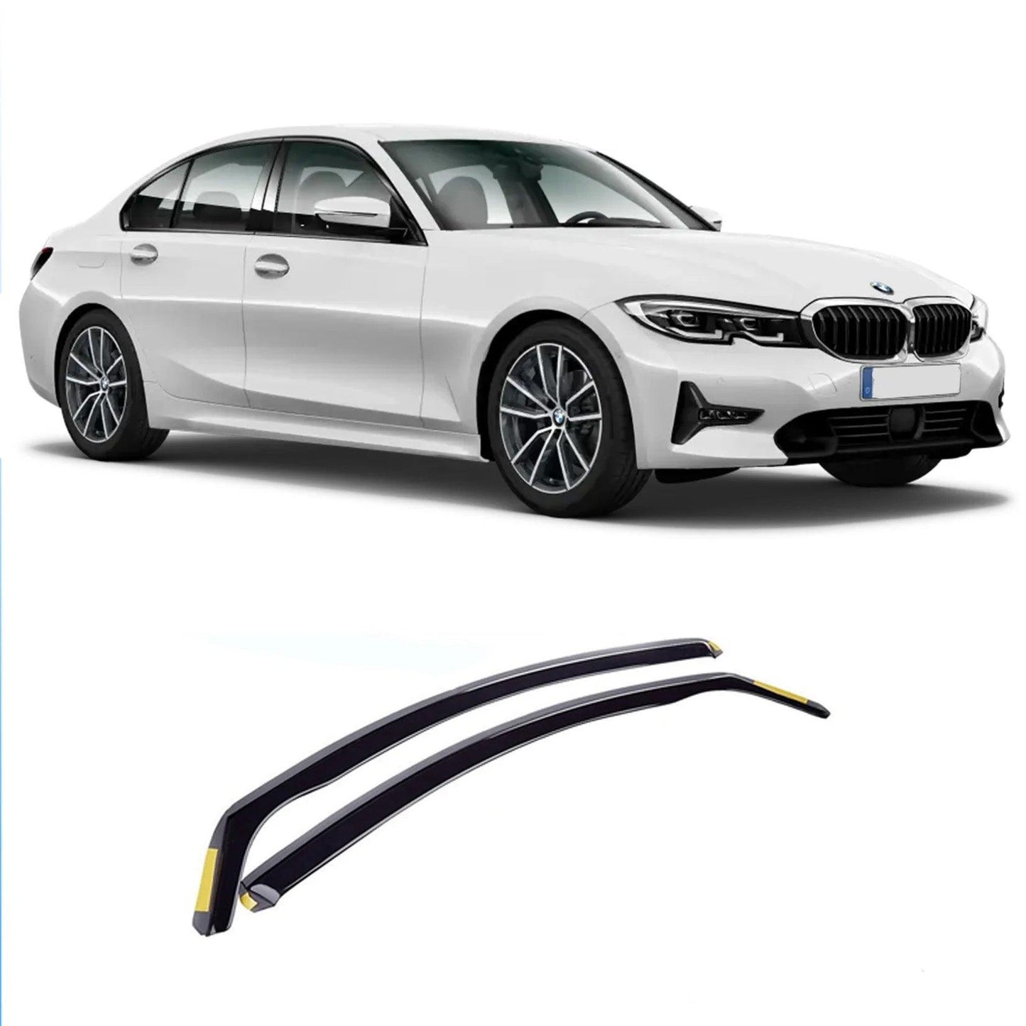 BMW 3 Series G20 2019+ Dark Smoke 2PC STX Internal Wind Deflectors Front Doors - TMC Motorsport