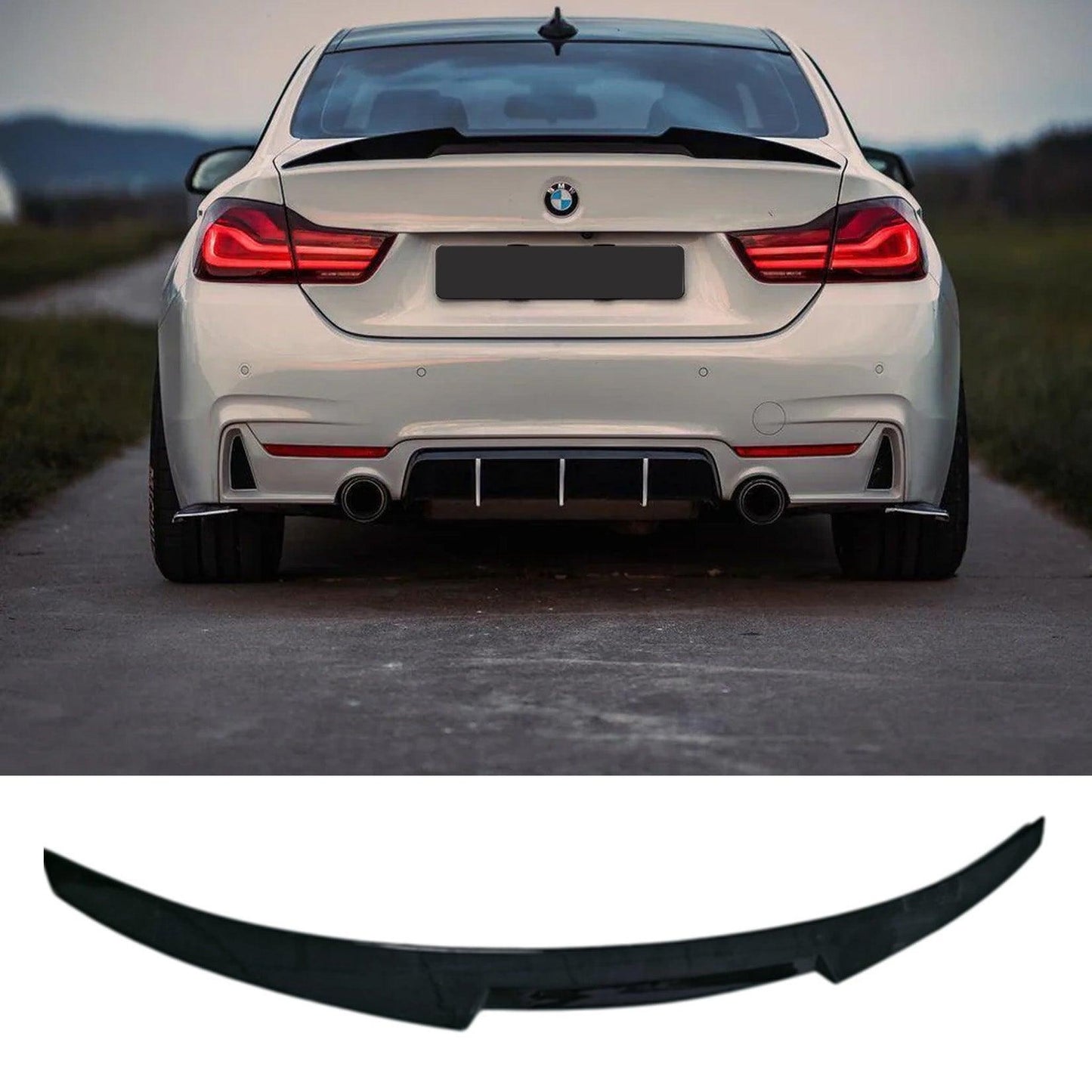 BMW 4 Series F32 M4 F82 2014-2020 - Gloss Black M4 Style Rear Spoiler - TMC Motorsport