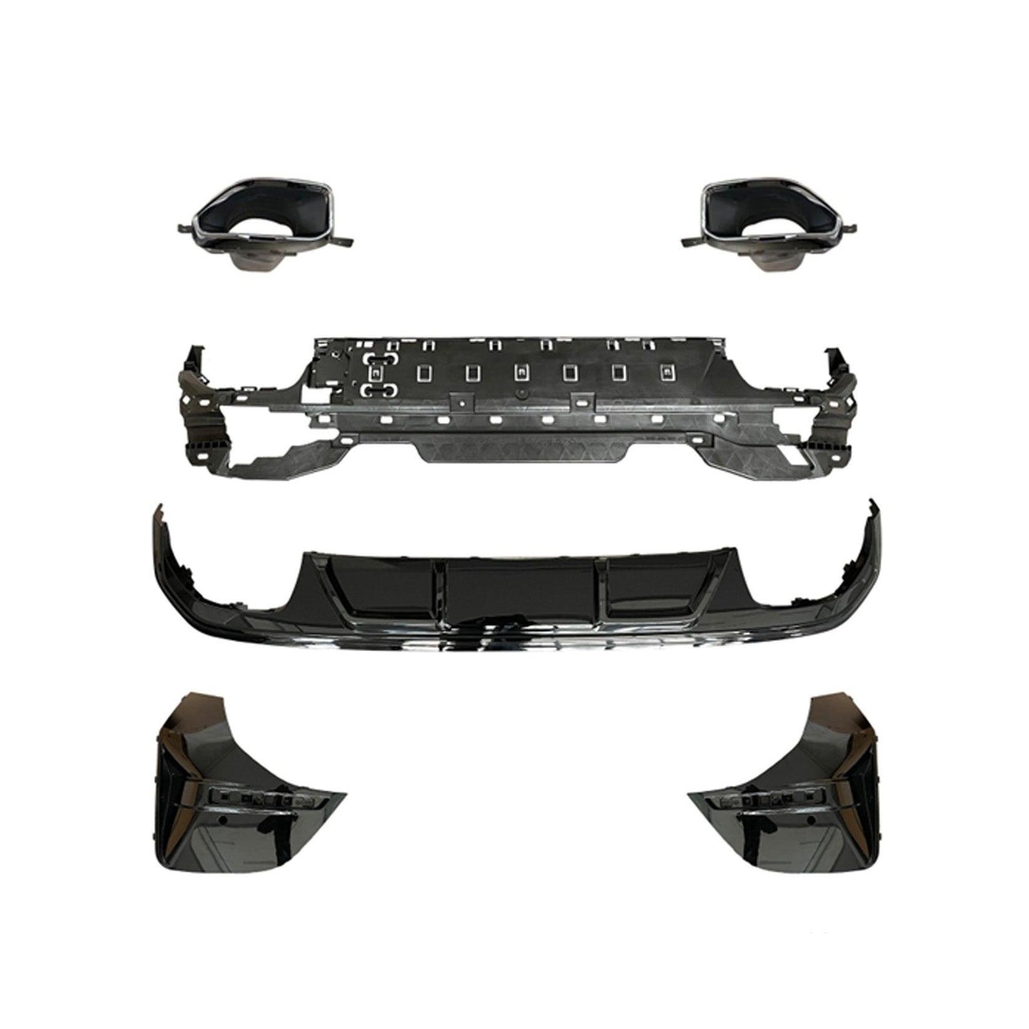 BMW 4 Series G26 Gran Coupe 2021+ 440i Style M Performance Rear Diffuser with Tips in Gloss Black - TMC Motorsport