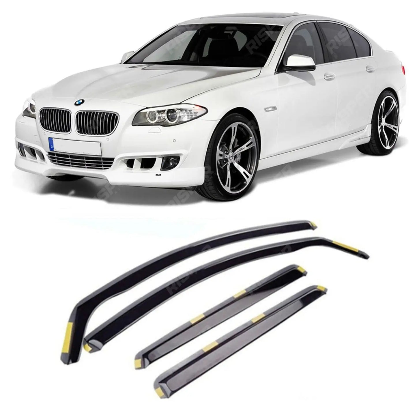 BMW 5 Series F10 2011-2016 STX Internal Wind Deflectors - 4PCS Dark Smoke