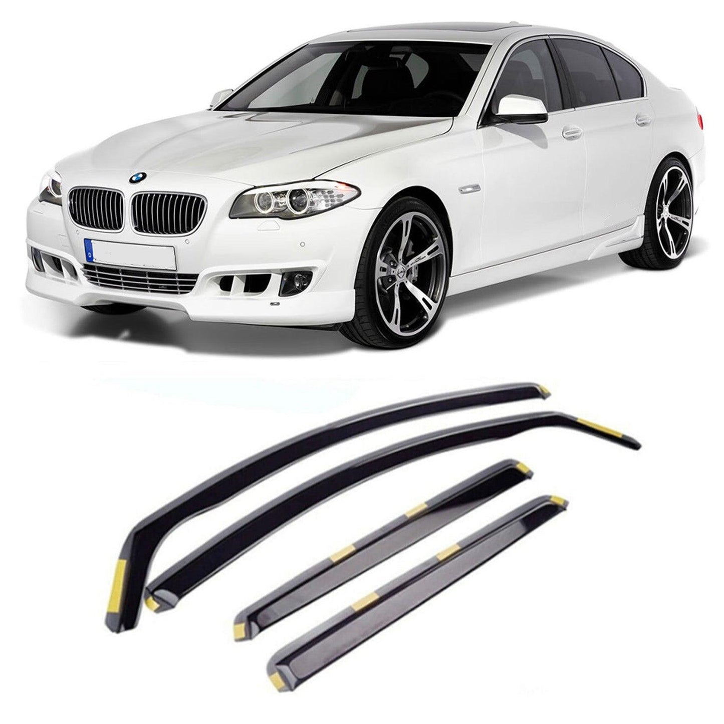 BMW 5 Series F10 2011-2016 STX Internal Wind Deflectors - 4PCS Dark Smoke - TMC Motorsport