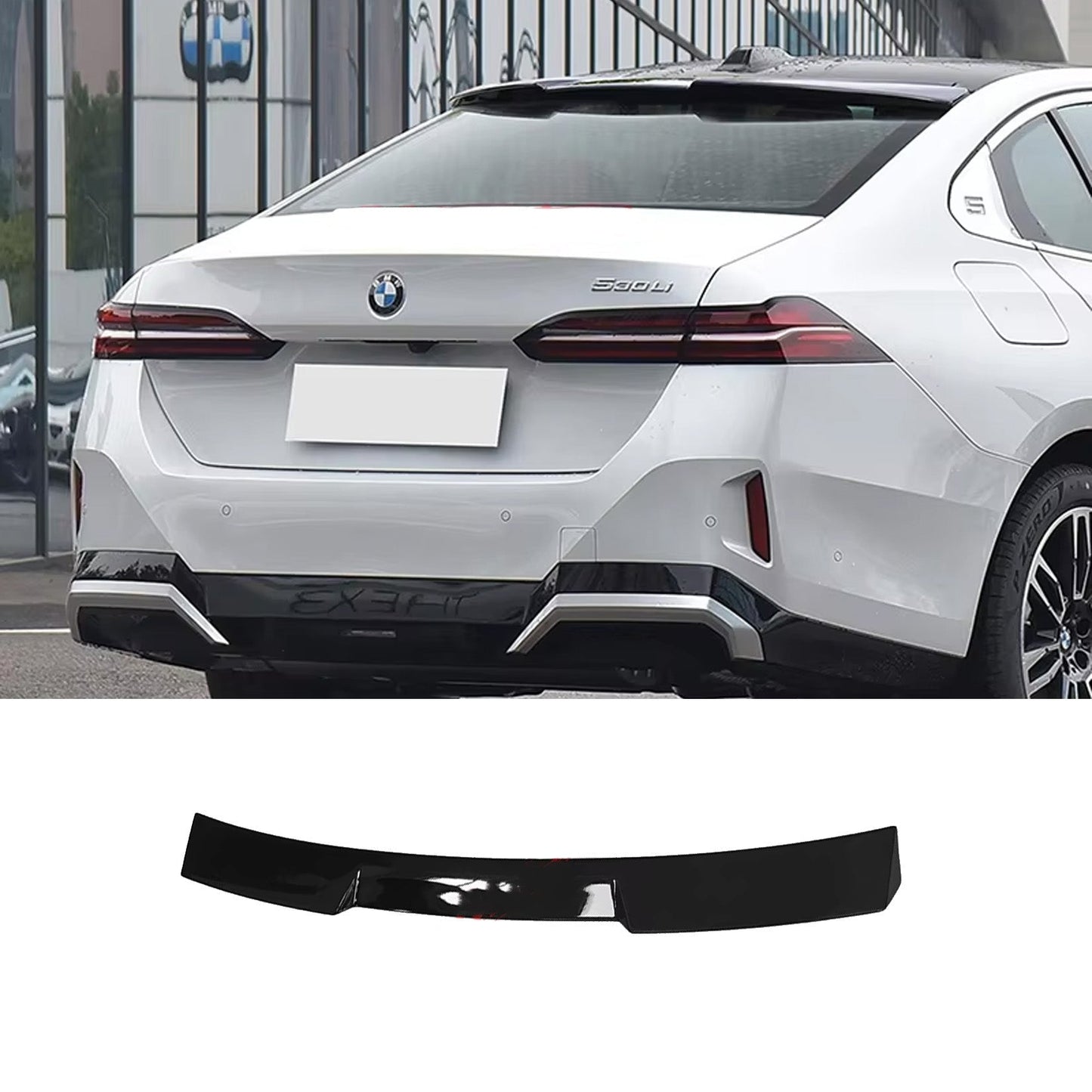 BMW 5 Series G60 2024 On Upper Window Spoiler In Gloss Black - TMC Motorsport