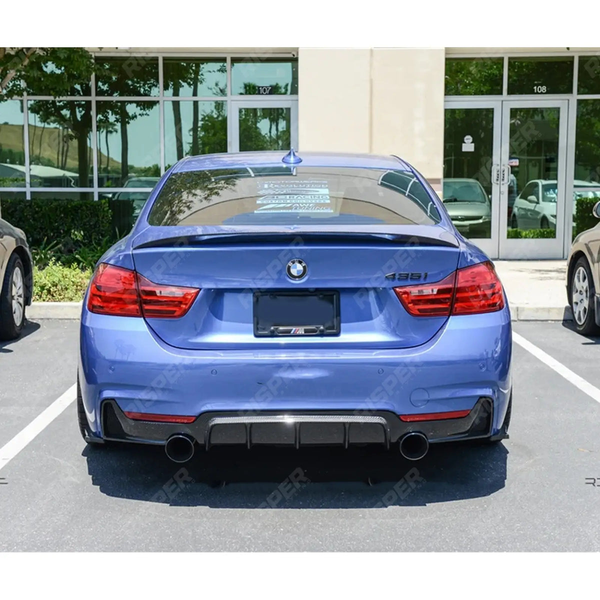 Dual Exit Rear Diffuser in Carbon Look For BMW 4 Series F32 F36 M Sport