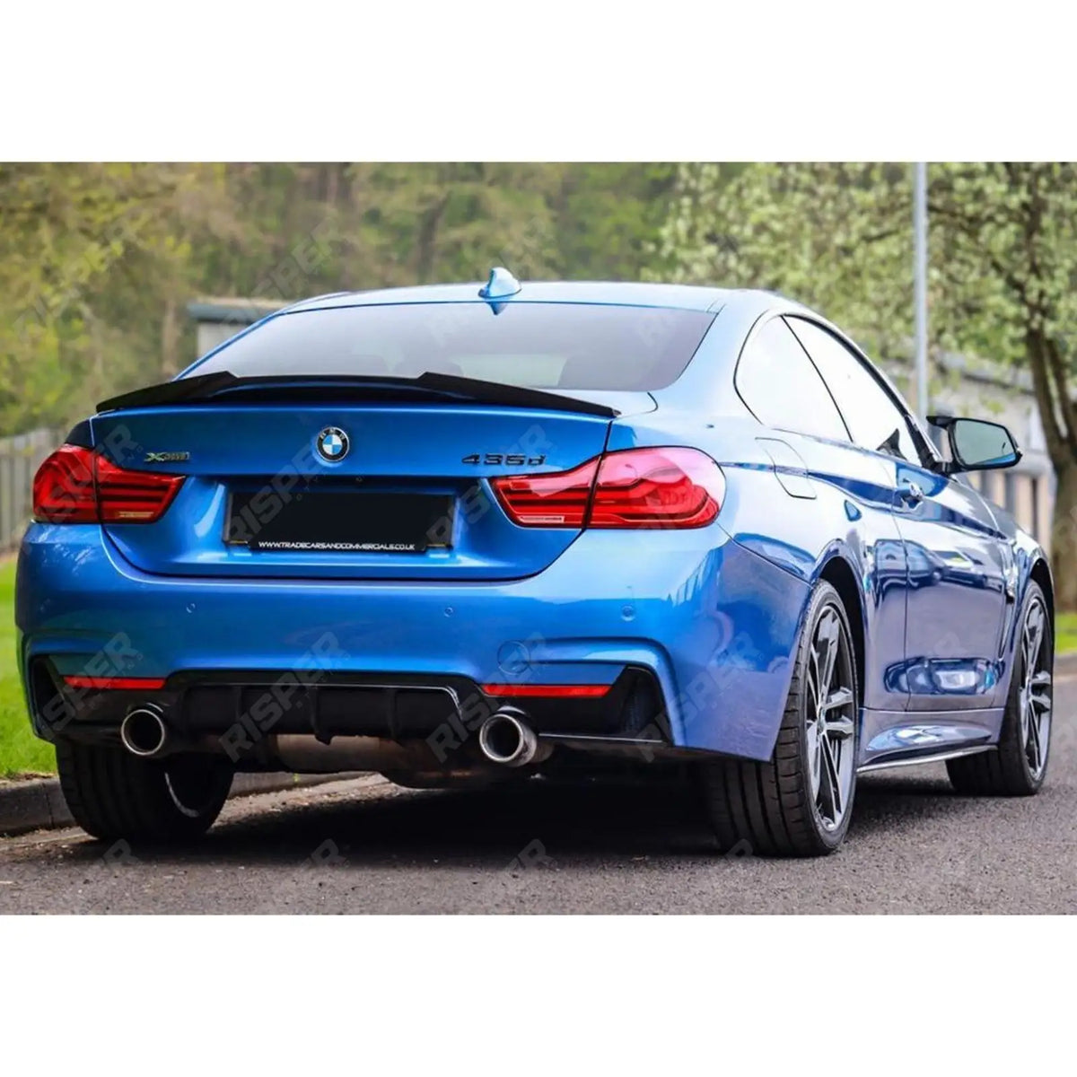 Dual Exit Rear Diffuser In Gloss Black For BMW 4 Series M Sport F32 F36