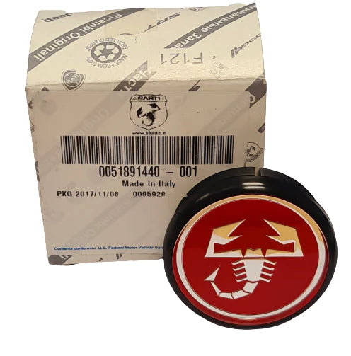 Genuine Abarth Centre Cap, Red - 500 Tributo Ferrari - TMC Motorsport