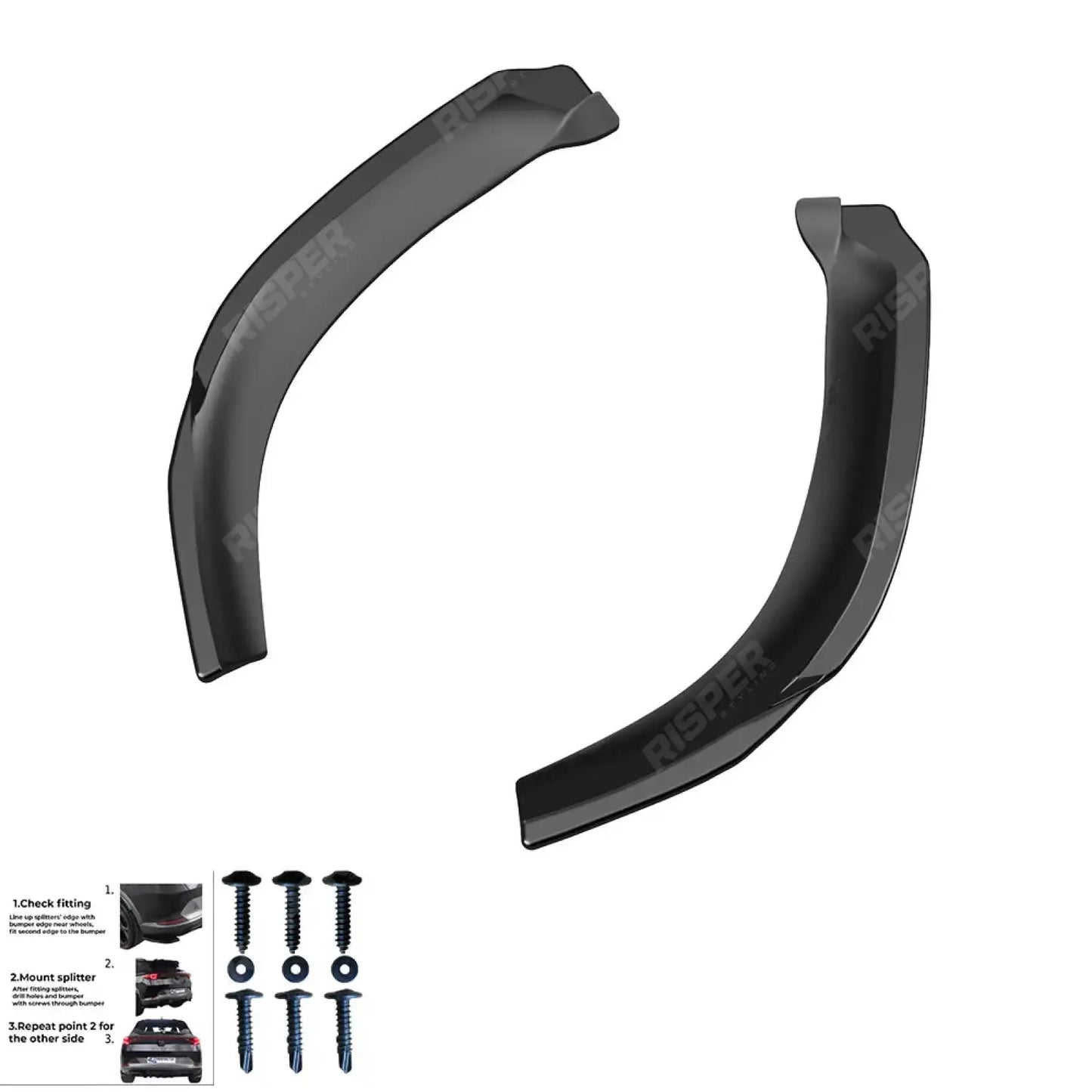 Ford Focus ST MK3 Facelift 2015-2018 Rear Side Splitters (2PCS)
