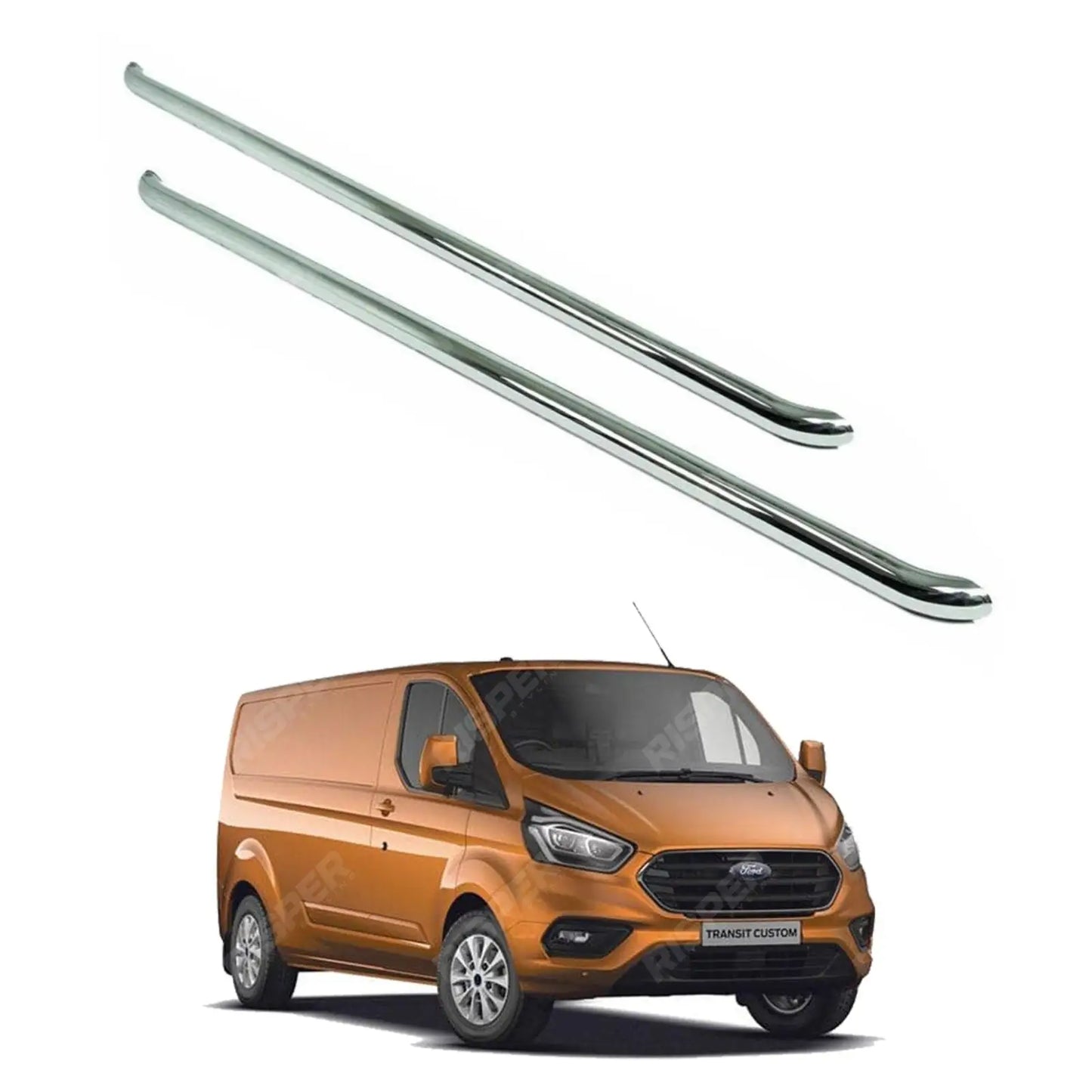 Ford Transit Custom SWB 2012 - 2017 - 2.4 Inch Stainless Steel OE Style Sportline Side Bars