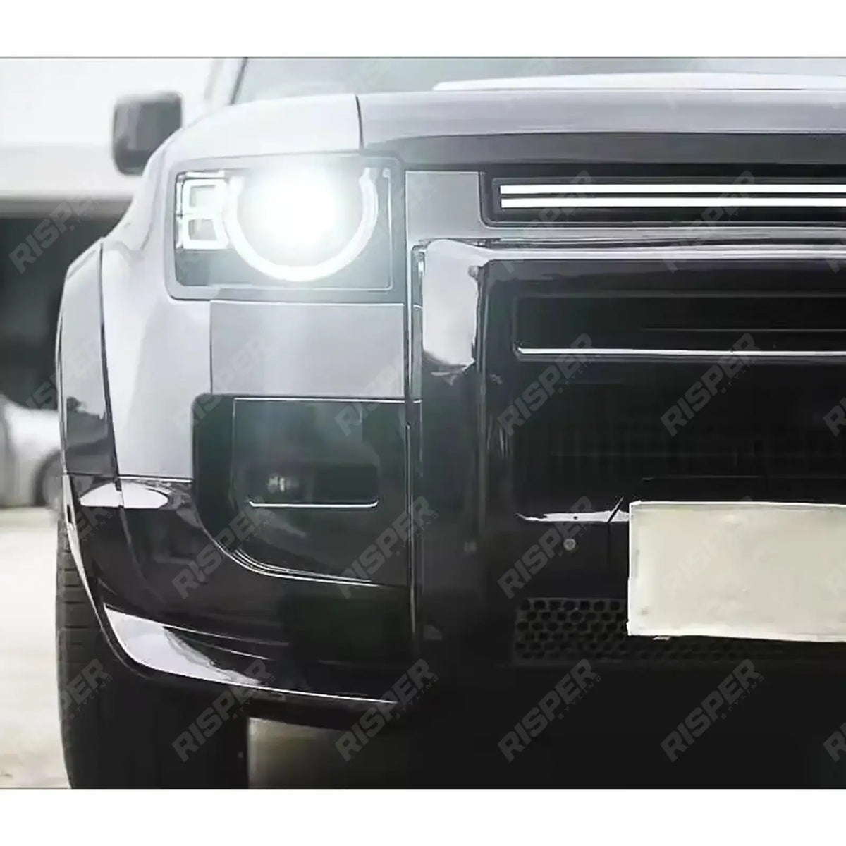 Front Bumper Lower Wide Body Canards in Gloss Black For Land Rover Defender L663 90/110/130 2020 On