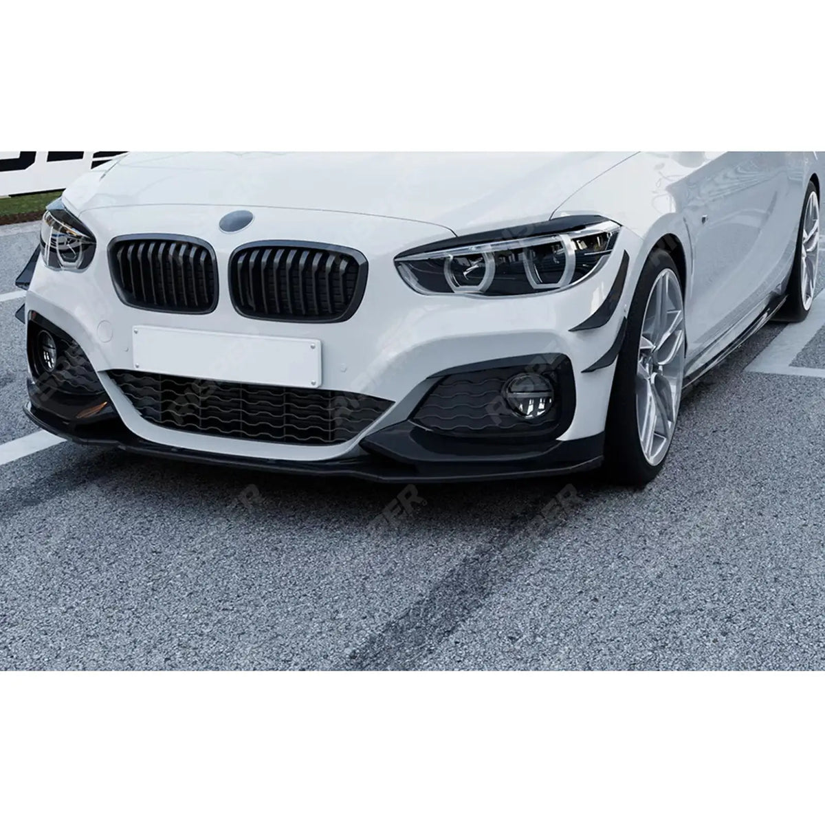 FRONT SPLITTER IN GLOSS BLACK For BMW 1 SERIES F20 F21 LCI STANDARD (NON M SPORT) 2015-2019