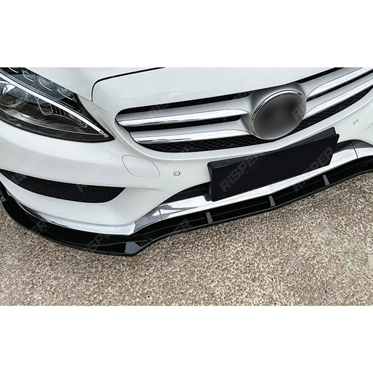 Front Splitter in Gloss Black for Mercedes C Class W205 2015-2018 Pre Facelift Amg LINE