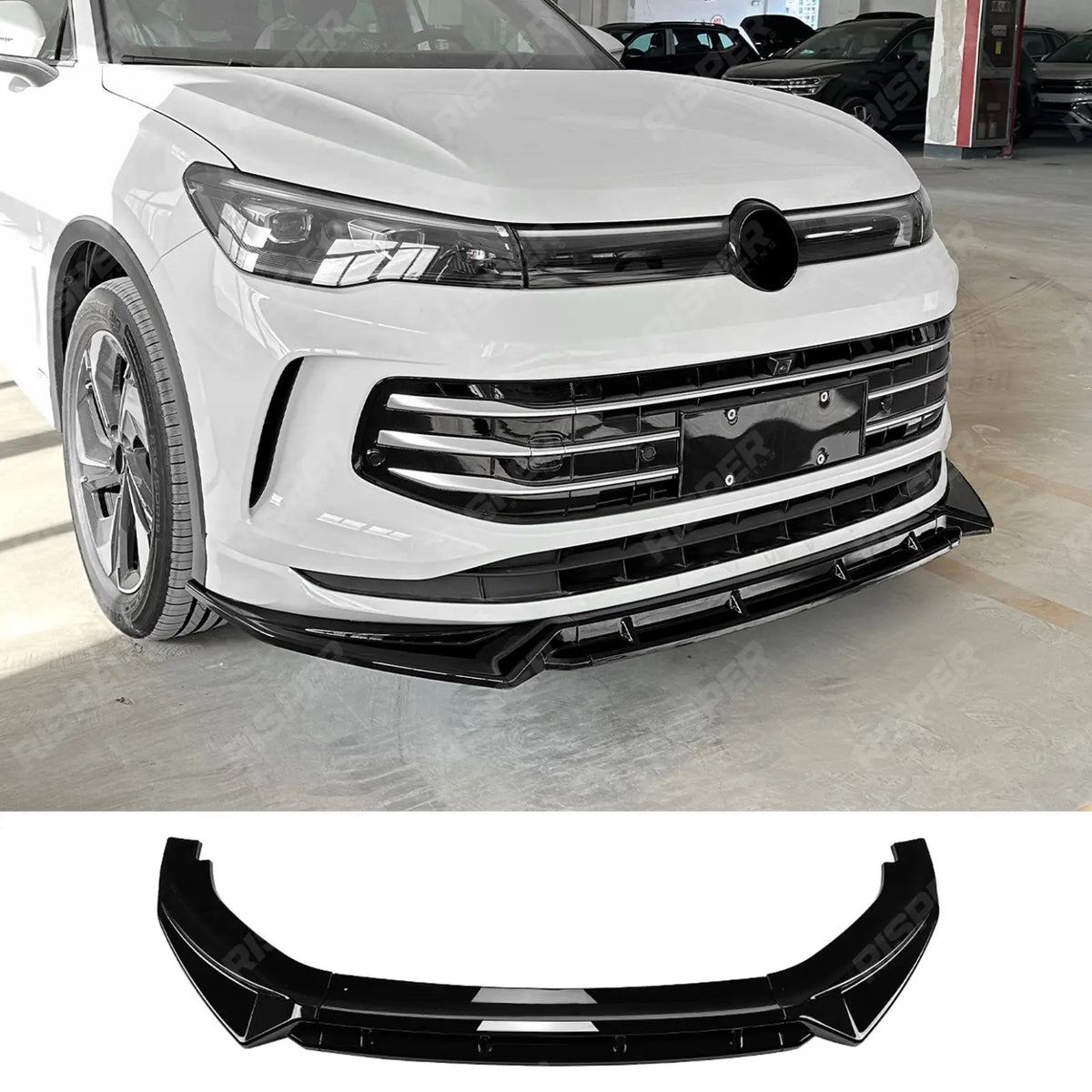 Front Splitter in Gloss Black For Vw Tiguan Mk3 Style / Elegance 2024 on