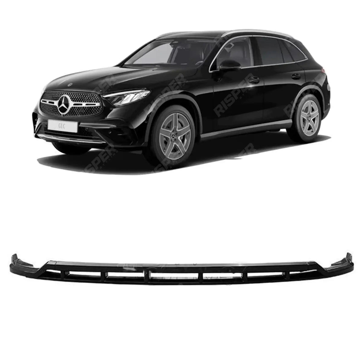 Front Splitter Lip In Gloss Black For Mercedes GLC X254 2024+