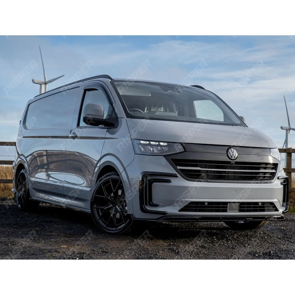 Front Splitter Lip In Gloss Black For Volkswagen Transporter T7 2025 on