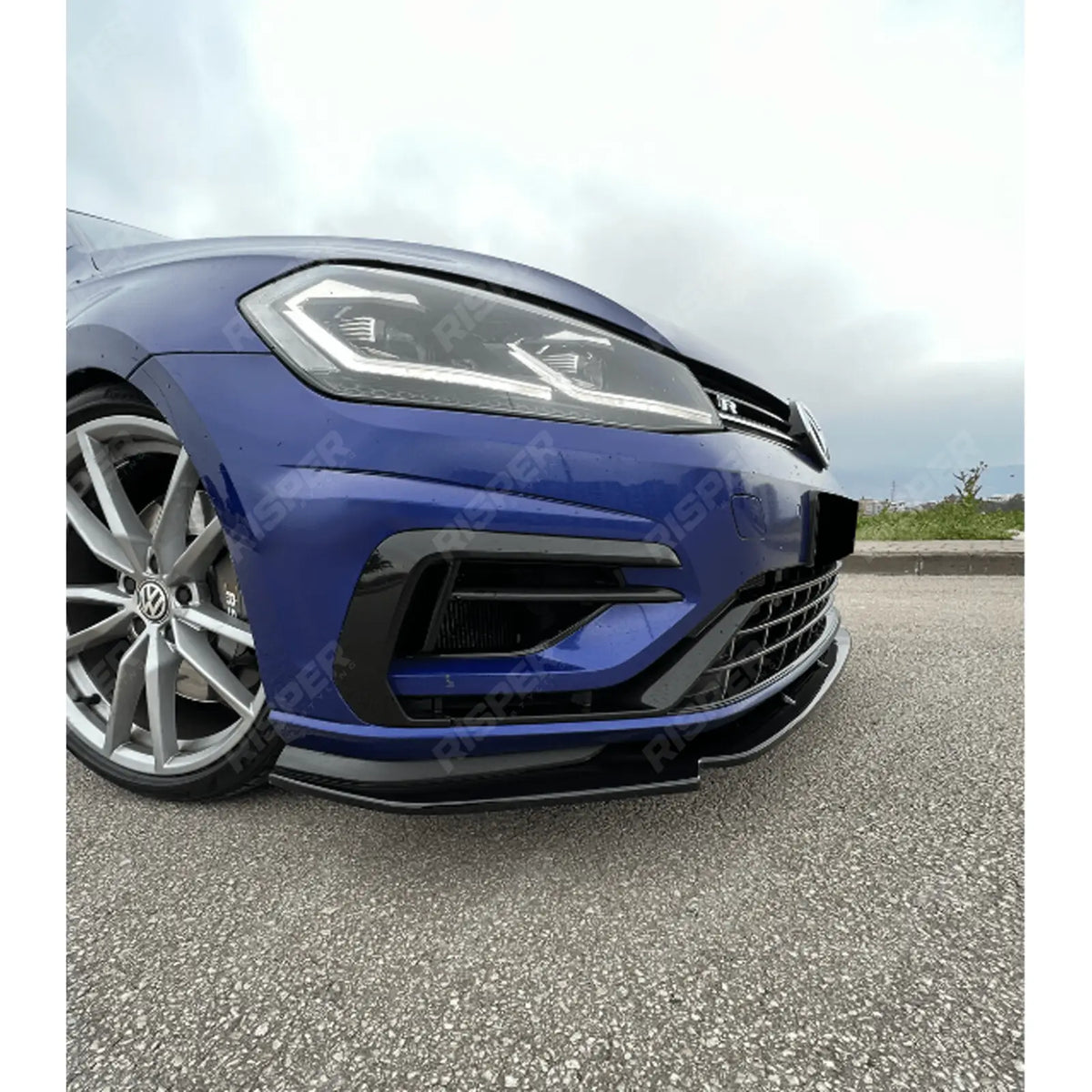 Front Splitter V3 In Gloss Black For VW Golf MK7.5 R