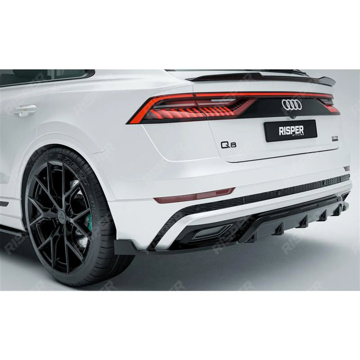 Full Aero Low Line Kit In Gloss Black By Risper Styling For Audi Q8 S Line 2018-2023