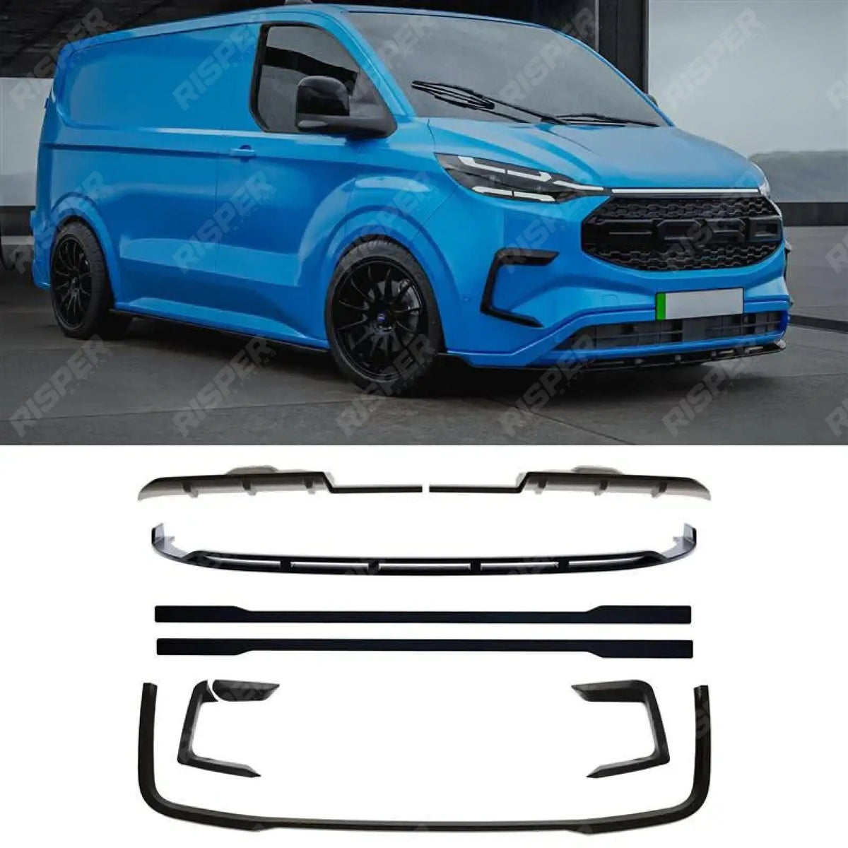 Full Low Line Aero Kit In Gloss Black For PHEV Ford Transit Custom MK2 2024 on