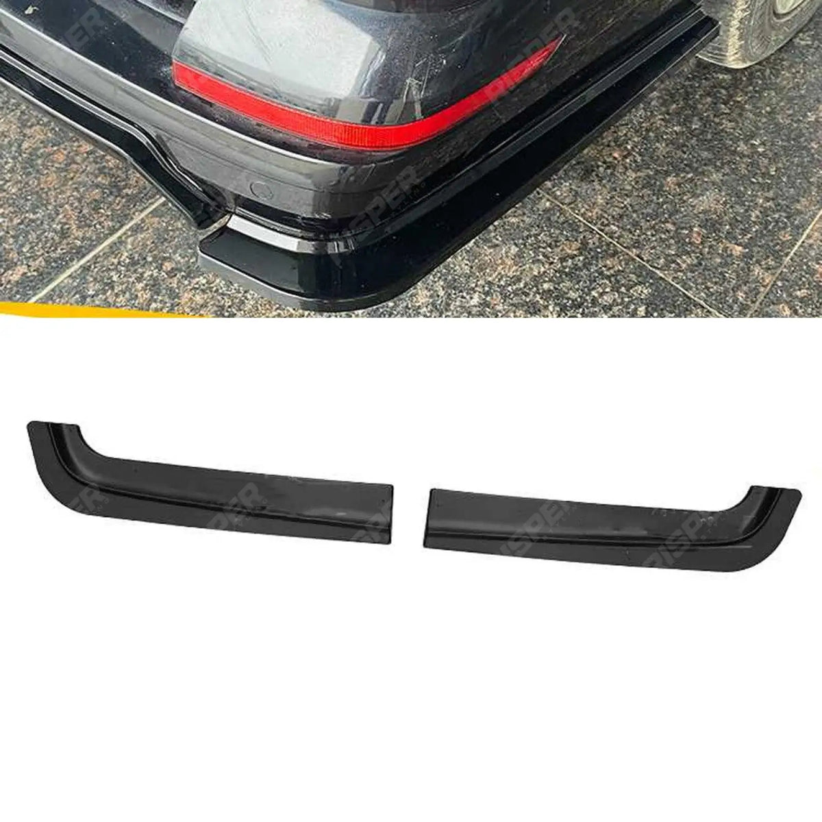 Gloss Black Rear Bumper Splitters For Volkswagen Transporter T6 2015-2019